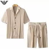 2021 armani Trainingsanzug manche courte homme shirt and short sets ea2024 creme